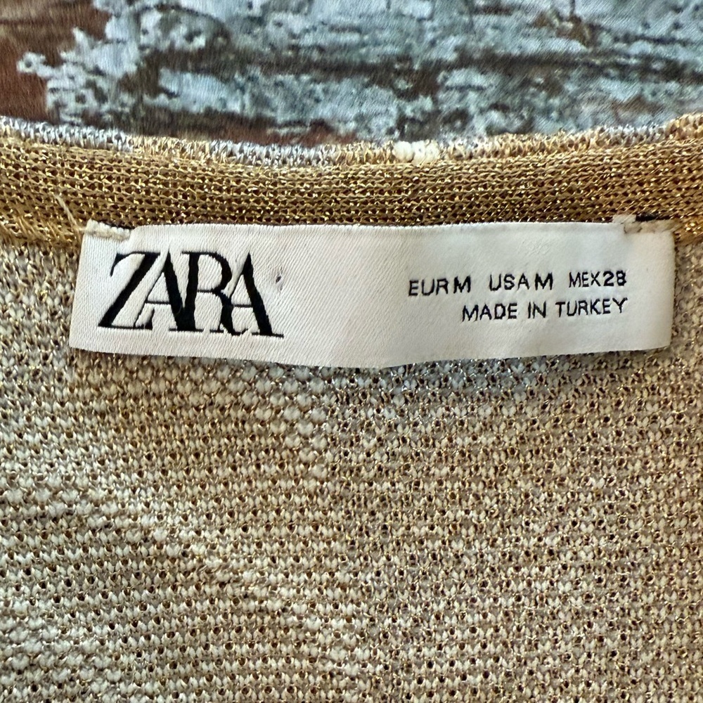 Zara Gold Slight Sparkle Oversized Duster Cardigan - Picture 11 of 11